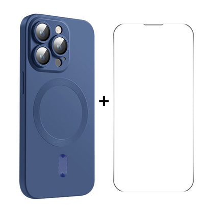ENKAY MagSafe Matte TPU Phone Case with Lens Film & Screen Glass Film, For iPhone 15 Pro Max, For iPhone 15 Pro, For iPhone 15 Plus, For iPhone 15, For iPhone 14 Plus, For iPhone 14, For iPhone 14 Pro, For iPhone 14 Pro Max