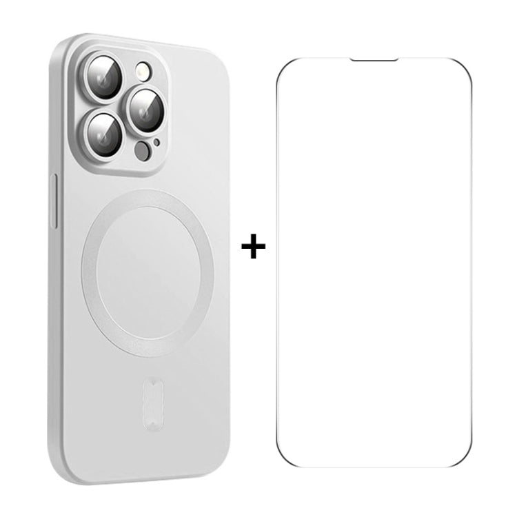 ENKAY MagSafe Matte TPU Phone Case with Lens Film & Screen Glass Film, For iPhone 15 Pro Max, For iPhone 15 Pro, For iPhone 15 Plus, For iPhone 15, For iPhone 14 Plus, For iPhone 14, For iPhone 14 Pro, For iPhone 14 Pro Max