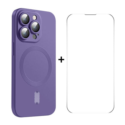 ENKAY MagSafe Matte TPU Phone Case with Lens Film & Screen Glass Film, For iPhone 15 Pro Max, For iPhone 15 Pro, For iPhone 15 Plus, For iPhone 15, For iPhone 14 Plus, For iPhone 14, For iPhone 14 Pro, For iPhone 14 Pro Max