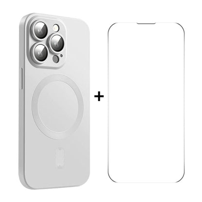 ENKAY MagSafe Matte TPU Phone Case with Lens Film & Screen Glass Film, For iPhone 15 Pro Max, For iPhone 15 Pro, For iPhone 15 Plus, For iPhone 15, For iPhone 14 Plus, For iPhone 14, For iPhone 14 Pro, For iPhone 14 Pro Max