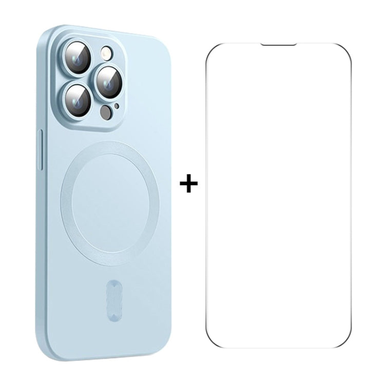 ENKAY MagSafe Matte TPU Phone Case with Lens Film & Screen Glass Film, For iPhone 15 Pro Max, For iPhone 15 Pro, For iPhone 15 Plus, For iPhone 15, For iPhone 14 Plus, For iPhone 14, For iPhone 14 Pro, For iPhone 14 Pro Max