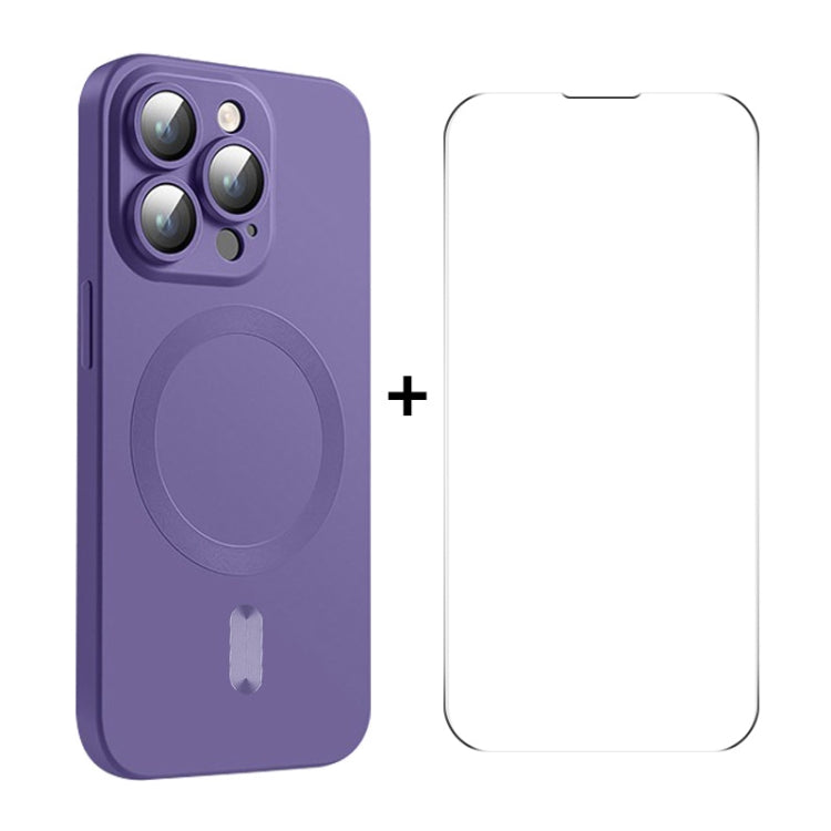 ENKAY MagSafe Matte TPU Phone Case with Lens Film & Screen Glass Film, For iPhone 15 Pro Max, For iPhone 15 Pro, For iPhone 15 Plus, For iPhone 15, For iPhone 14 Plus, For iPhone 14, For iPhone 14 Pro, For iPhone 14 Pro Max