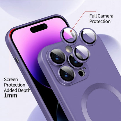 ENKAY MagSafe Matte TPU Phone Case with Lens Film & Screen Glass Film, For iPhone 15 Pro Max, For iPhone 15 Pro, For iPhone 15 Plus, For iPhone 15, For iPhone 14 Plus, For iPhone 14, For iPhone 14 Pro, For iPhone 14 Pro Max