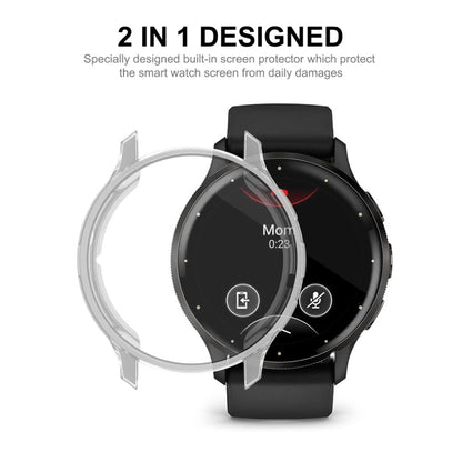 ENKAY Hat-Prince Full Coverage Transparent TPU Watch Case with Screen Protection, For Garmin Venu 3S, For Garmin Venu 3