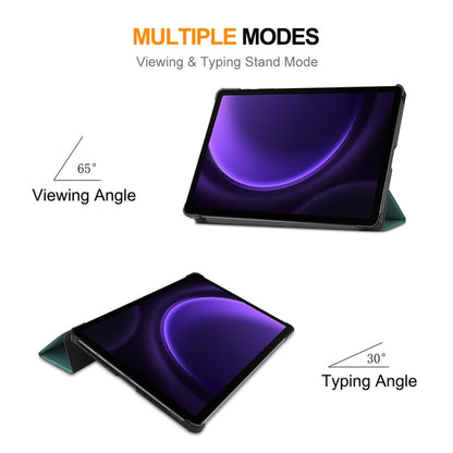 ENKAY Tri-fold Custer Texture Leather Smart Tablet Case, For Samsung Galaxy Tab S9 FE