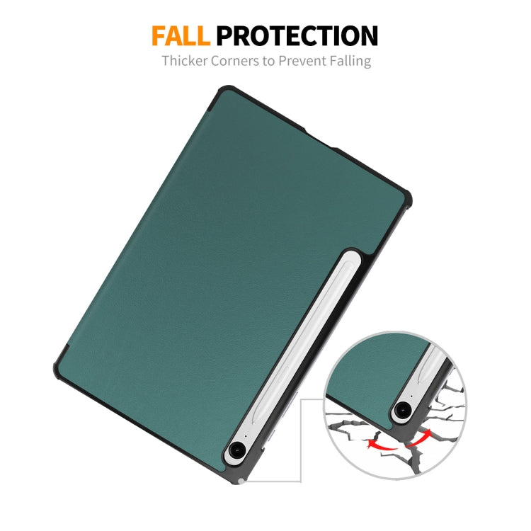 ENKAY Tri-fold Custer Texture Leather Smart Tablet Case, For Samsung Galaxy Tab S9 FE