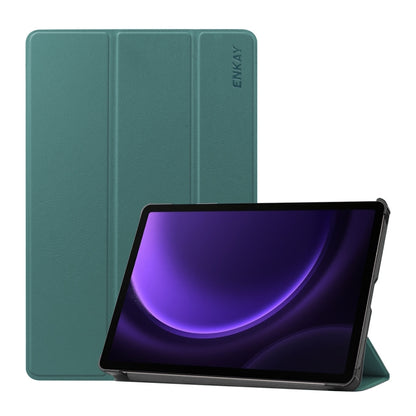 ENKAY Tri-fold Custer Texture Leather Smart Tablet Case, For Samsung Galaxy Tab S9 FE