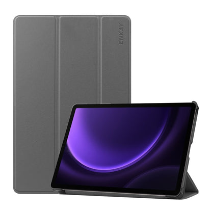 ENKAY Tri-fold Custer Texture Leather Smart Tablet Case, For Samsung Galaxy Tab S9 FE
