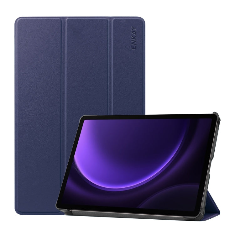 ENKAY Tri-fold Custer Texture Leather Smart Tablet Case, For Samsung Galaxy Tab S9 FE