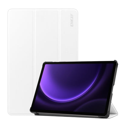ENKAY Tri-fold Custer Texture Leather Smart Tablet Case, For Samsung Galaxy Tab S9 FE