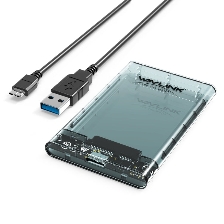 WAVLINK ST239 USB3.0 Transparent SATA External Solid-state SSD 2.5-inch Mobile Hard Disk Case, ST239