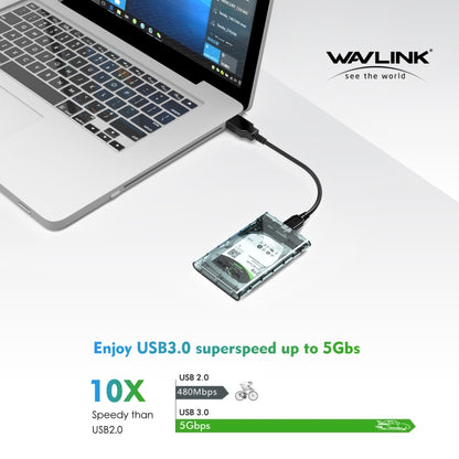 WAVLINK ST239 USB3.0 Transparent SATA External Solid-state SSD 2.5-inch Mobile Hard Disk Case, ST239