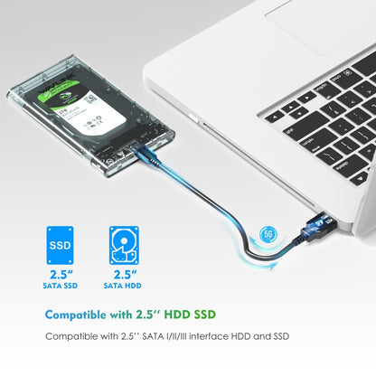 WAVLINK ST239 USB3.0 Transparent SATA External Solid-state SSD 2.5-inch Mobile Hard Disk Case, ST239