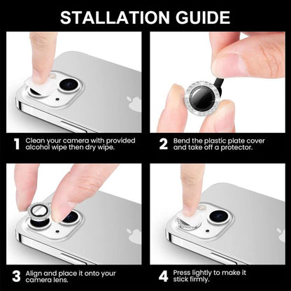 ENKAY AR Anti-reflection Individual Diamond Ring Camera Lens Glass Full Film, For iPhone 16e, For iPhone 14 / 14 Plus, For iPhone 14 Pro / 14 Pro Max