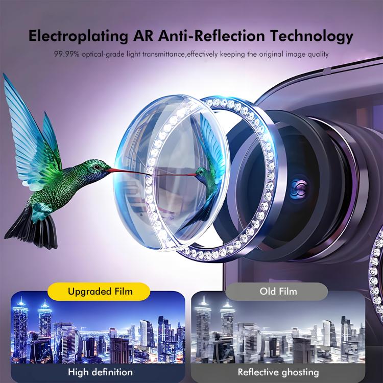 ENKAY AR Anti-reflection Individual Diamond Ring Camera Lens Glass Full Film, For iPhone Air, For iPhone 13 Pro / 13 Pro Max, For iPhone 13 / 13 mini