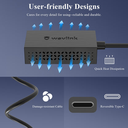 WAVLINK NWU327GC LAN Network Cable Converter Type-C to RJ45 Gigabit Ethernet Adapter, NWU327GC