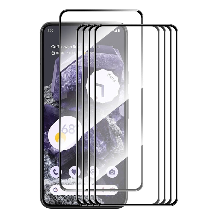 5pcs ENKAY Hat-Prince Full Glue High Aluminum-silicon Tempered Glass Film, For Google Pixel 11a, For Google Pixel 9 Pro XL, For Google Pixel 9 Pro, For Google Pixel 9, For Google Pixel 8 Pro, For Google Pixel 8