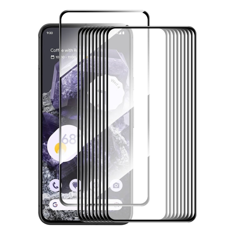 10pcs ENKAY Hat-Prince Full Glue High Aluminum-silicon Tempered Glass Film, For Google Pixel 11a, For Google Pixel 9 Pro XL, For Google Pixel 9 Pro, For Google Pixel 9, For Google Pixel 8 Pro, For Google Pixel 8