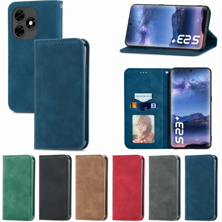 Retro Skin Feel Magnetic Flip Leather Phone Case, For Tecno Itel S23+