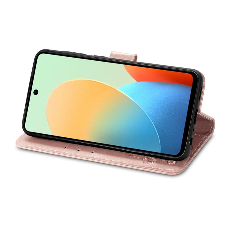 Four-leaf Clasp Embossed Buckle Leather Phone Case, For Tecno Spark Go 2024, For Tecno Itel S23+, For Tecno Pova 5 4G