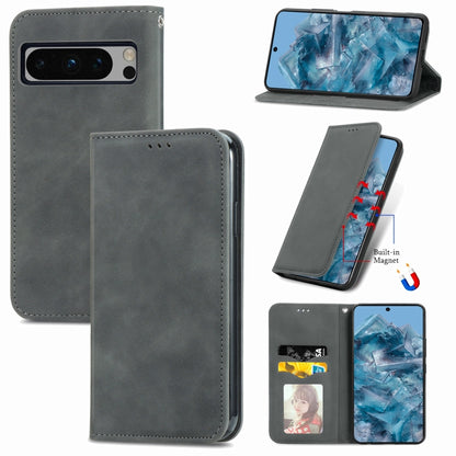 Retro Skin Feel Magnetic Flip Leather Phone Case, For Google Pixel 10a, For Google Pixel 10 Pro XL, For Google Pixel 9a, For Google Pixel 9 Pro XL, For Google Pixel 8a, For Google Pixel 8 Pro, For Google Pixel 8, For Google Pixel 10 / 10 Pro           ...