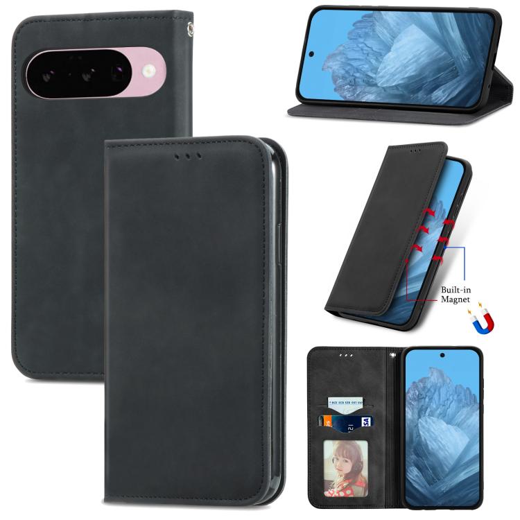 Retro Skin Feel Magnetic Flip Leather Phone Case, For Google Pixel 10a, For Google Pixel 10 Pro XL, For Google Pixel 9a, For Google Pixel 9 Pro XL, For Google Pixel 8a, For Google Pixel 8 Pro, For Google Pixel 8, For Google Pixel 10 / 10 Pro           ...