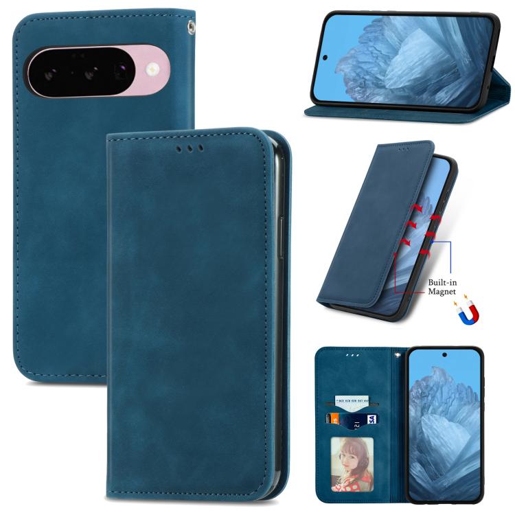 Retro Skin Feel Magnetic Flip Leather Phone Case, For Google Pixel 10a, For Google Pixel 10 Pro XL, For Google Pixel 9a, For Google Pixel 9 Pro XL, For Google Pixel 8a, For Google Pixel 8 Pro, For Google Pixel 8, For Google Pixel 10 / 10 Pro           ...