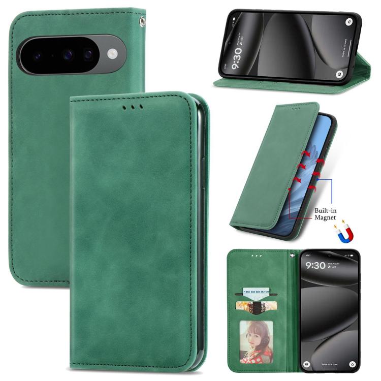 Retro Skin Feel Magnetic Flip Leather Phone Case, For Google Pixel 10a, For Google Pixel 10 Pro XL, For Google Pixel 9a, For Google Pixel 9 Pro XL, For Google Pixel 8a, For Google Pixel 8 Pro, For Google Pixel 8, For Google Pixel 10 / 10 Pro           ...