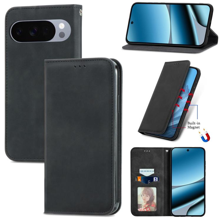 Retro Skin Feel Magnetic Flip Leather Phone Case, For Google Pixel 10a, For Google Pixel 10 Pro XL, For Google Pixel 9a, For Google Pixel 9 Pro XL, For Google Pixel 8a, For Google Pixel 8 Pro, For Google Pixel 8, For Google Pixel 10 / 10 Pro           ...