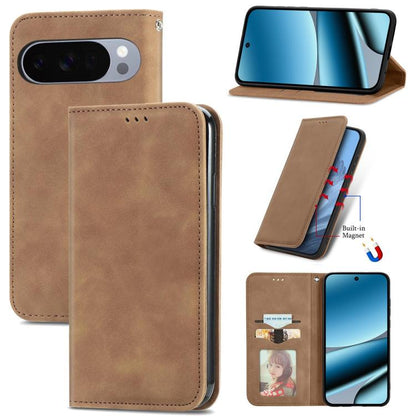 Retro Skin Feel Magnetic Flip Leather Phone Case, For Google Pixel 10a, For Google Pixel 10 Pro XL, For Google Pixel 9a, For Google Pixel 9 Pro XL, For Google Pixel 8a, For Google Pixel 8 Pro, For Google Pixel 8, For Google Pixel 10 / 10 Pro           ...