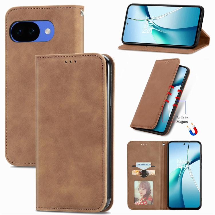 Retro Skin Feel Magnetic Flip Leather Phone Case, For Google Pixel 10a, For Google Pixel 10 Pro XL, For Google Pixel 9a, For Google Pixel 9 Pro XL, For Google Pixel 8a, For Google Pixel 8 Pro, For Google Pixel 8, For Google Pixel 10 / 10 Pro           ...