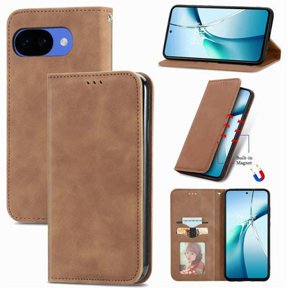 Retro Skin Feel Magnetic Flip Leather Phone Case, For Google Pixel 10a, For Google Pixel 10 Pro XL, For Google Pixel 9a, For Google Pixel 9 Pro XL, For Google Pixel 8a, For Google Pixel 8 Pro, For Google Pixel 8, For Google Pixel 10 / 10 Pro           ...