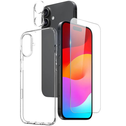NORTHJO 3 in 1 TPU Phone Case with Screen Film and Lens Film, For iPhone 17e / 16e, For iPhone 17 Pro Max, For iPhone 17 Pro, For iPhone 17, For iPhone Air, For iPhone 16 Pro Max, For iPhone 16 Pro, For iPhone 16 Plus, For iPhone 16, For iPhone 15 Pro ...