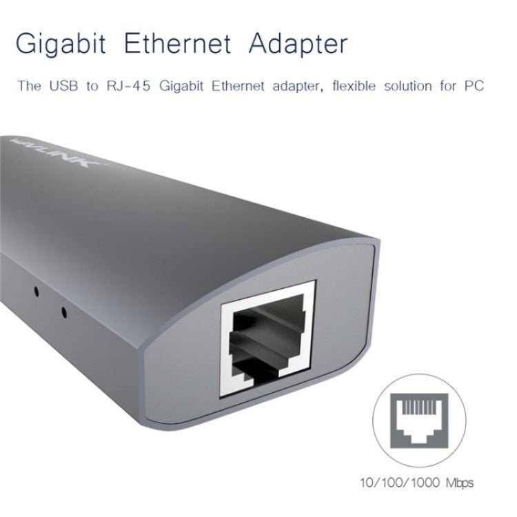 WAVLINK UH3031G/C Gigabit High Speed Hub Adapter Type-C to 3 x USB 3.0 + USB-C + RJ45 + DC Power Port, UH3031G/C