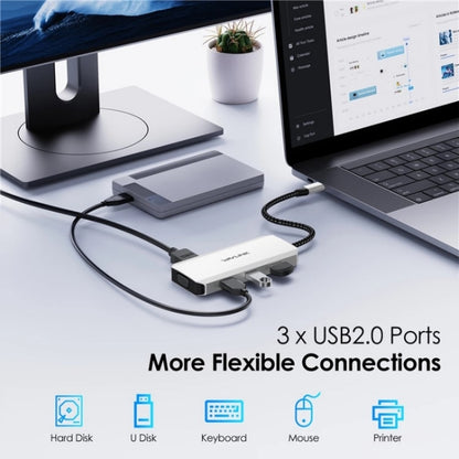 WAVLINK UMD304 Converter USB-C to Dual HD 4K 60Hz  HUB 7-in-1 Laptop Docking Station, UMD304