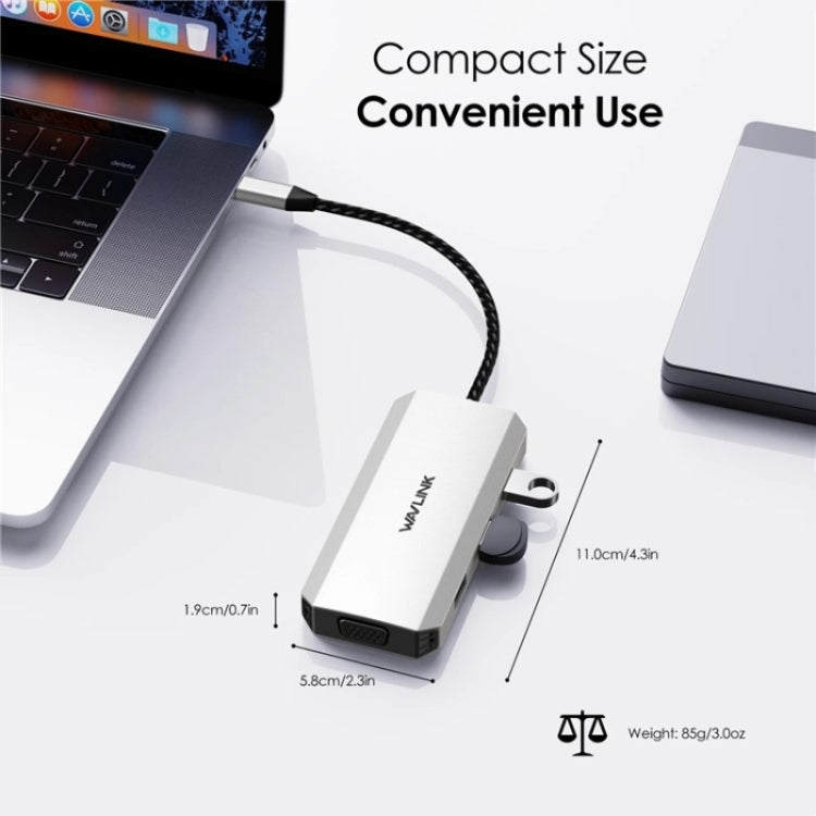 WAVLINK UMD304 Converter USB-C to Dual HD 4K 60Hz  HUB 7-in-1 Laptop Docking Station, UMD304