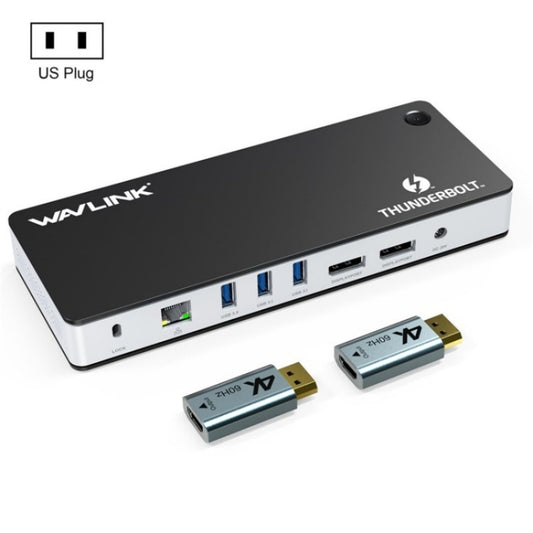 WAVLINK UTD21H Convertisseur Hub Double Écran 4K 11 en 1 Thunderbolt 3 Station d'Accueil, Prise US, Prise UK, Prise EU, Prise AU