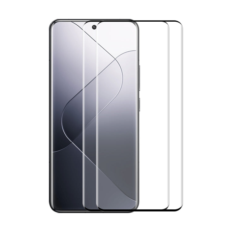 2pcs ENKAY Hat-Prince Heat Bending Full Side Glue Tempered Glass Film, For Redmi Note 15 Pro+ 5G Global 163.3mm, For Redmi Note 15 5G Global 164mm, For Xiaomi 14 Pro, For Redmi Note 13 Pro+