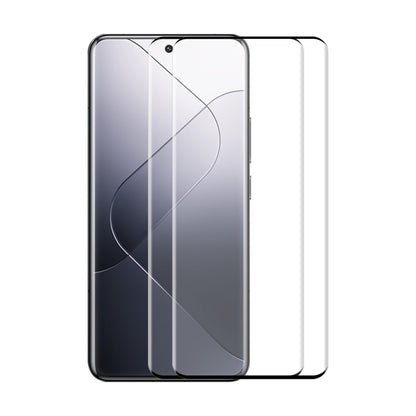 2pcs ENKAY Hat-Prince Heat Bending Full Side Glue Tempered Glass Film, For Redmi Note 15 Pro+ 5G Global 163.3mm, For Redmi Note 15 5G Global 164mm, For Xiaomi 14 Pro, For Redmi Note 13 Pro+