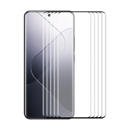 5pcs ENKAY Hat-Prince Heat Bending Full Side Glue Tempered Glass Film, For Redmi Note 15 Pro+ 5G Global 163.3mm, For Redmi Note 15 5G Global 164mm, For Xiaomi 14 Pro, For Redmi Note 13 Pro+