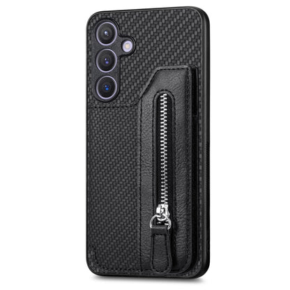 Carbon Fiber Horizontal Flip Zipper Wallet Phone Case, For Samsung Galaxy A57 5G, For Samsung Galaxy A37 5G, For Samsung Galaxy S25 Edge 5G, For Samsung Galaxy A56 5G, For Samsung Galaxy A36, For Samsung Galaxy S25 5G, For Samsung Galaxy S25+ 5G       ...
