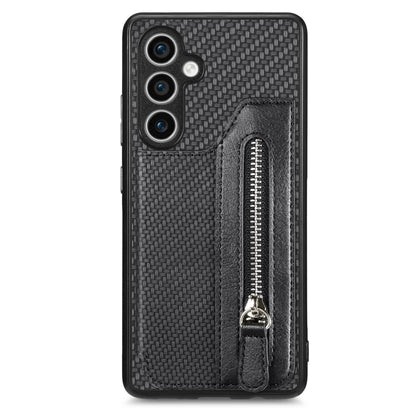 Carbon Fiber Horizontal Flip Zipper Wallet Phone Case, For Samsung Galaxy A57 5G, For Samsung Galaxy A37 5G, For Samsung Galaxy S25 Edge 5G, For Samsung Galaxy A56 5G, For Samsung Galaxy A36, For Samsung Galaxy S25 5G, For Samsung Galaxy S25+ 5G       ...