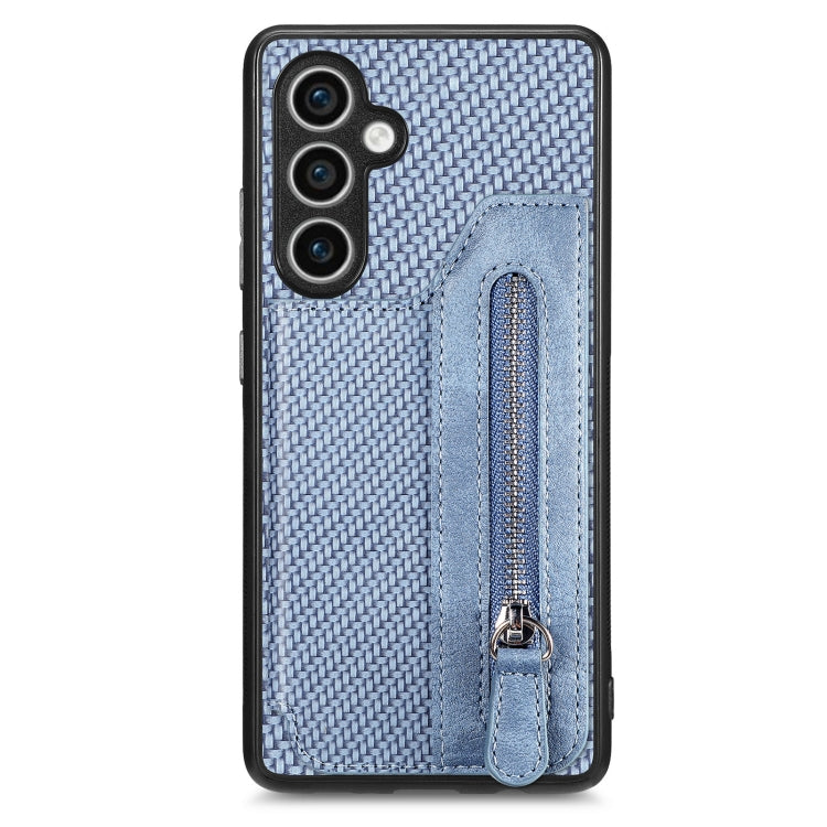Carbon Fiber Horizontal Flip Zipper Wallet Phone Case, For Samsung Galaxy A57 5G, For Samsung Galaxy A37 5G, For Samsung Galaxy S25 Edge 5G, For Samsung Galaxy A56 5G, For Samsung Galaxy A36, For Samsung Galaxy S25 5G, For Samsung Galaxy S25+ 5G       ...