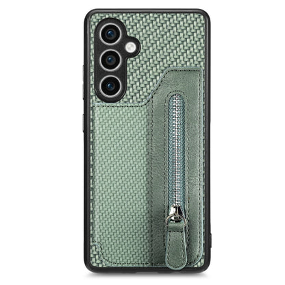 Carbon Fiber Horizontal Flip Zipper Wallet Phone Case, For Samsung Galaxy A57 5G, For Samsung Galaxy A37 5G, For Samsung Galaxy S25 Edge 5G, For Samsung Galaxy A56 5G, For Samsung Galaxy A36, For Samsung Galaxy S25 5G, For Samsung Galaxy S25+ 5G       ...