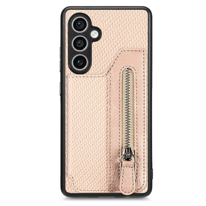 Carbon Fiber Horizontal Flip Zipper Wallet Phone Case, For Samsung Galaxy A57 5G, For Samsung Galaxy A37 5G, For Samsung Galaxy S25 Edge 5G, For Samsung Galaxy A56 5G, For Samsung Galaxy A36, For Samsung Galaxy S25 5G, For Samsung Galaxy S25+ 5G       ...