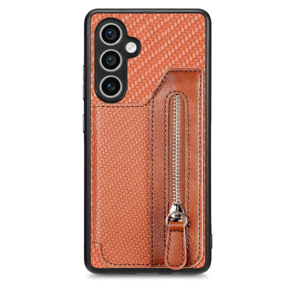 Carbon Fiber Horizontal Flip Zipper Wallet Phone Case, For Samsung Galaxy A57 5G, For Samsung Galaxy A37 5G, For Samsung Galaxy S25 Edge 5G, For Samsung Galaxy A56 5G, For Samsung Galaxy A36, For Samsung Galaxy S25 5G, For Samsung Galaxy S25+ 5G       ...