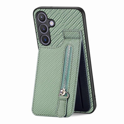 Carbon Fiber Horizontal Flip Zipper Wallet Phone Case, For Samsung Galaxy A57 5G, For Samsung Galaxy A37 5G, For Samsung Galaxy S25 Edge 5G, For Samsung Galaxy A56 5G, For Samsung Galaxy A36, For Samsung Galaxy S25 5G, For Samsung Galaxy S25+ 5G       ...