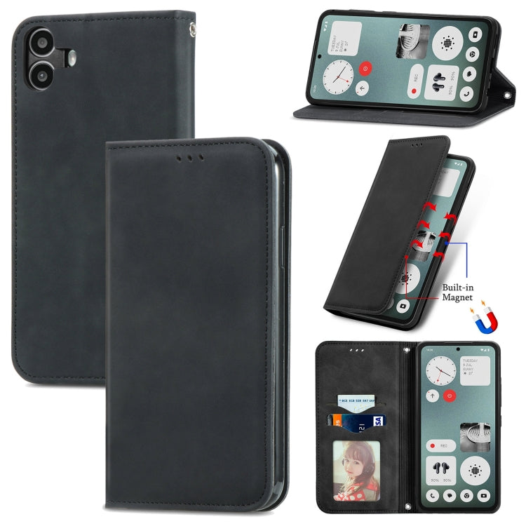 Retro Skin Feel Magnetic Flip Leather Phone Case, For Nothing Phone 4a Pro, For Nothing Phone 4a, For  Nothing CMF Phone 1, For Nothing Phone 2a