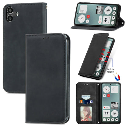 Retro Skin Feel Magnetic Flip Leather Phone Case, For Nothing Phone 4a Pro, For Nothing Phone 4a, For  Nothing CMF Phone 1, For Nothing Phone 2a