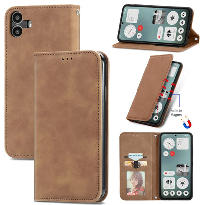 Retro Skin Feel Magnetic Flip Leather Phone Case, For Nothing Phone 4a Pro, For Nothing Phone 4a, For  Nothing CMF Phone 1, For Nothing Phone 2a